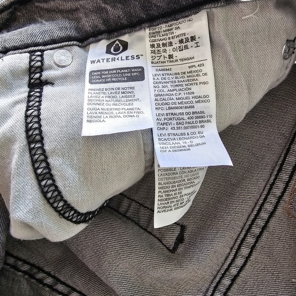 Levi Strauss Men's 505 Regular Jeans Light Gray Straight Leg Eco Ease 36x29 - Picture 7 of 9